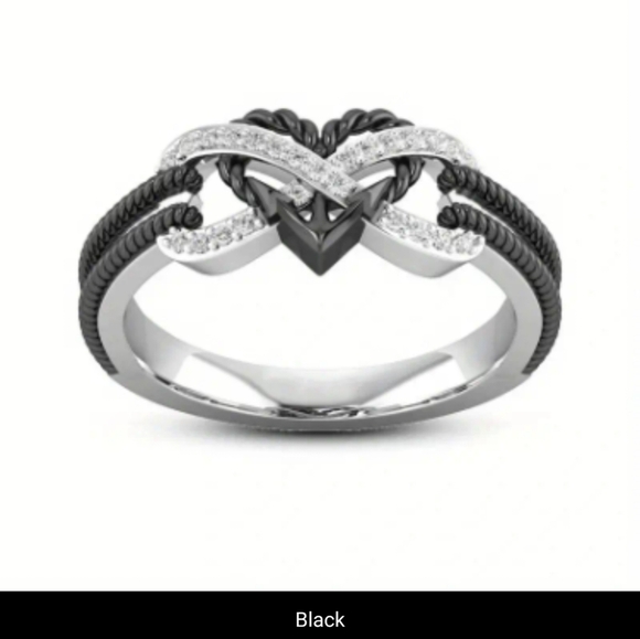 New Heart Ring For Women, Rhinestones, Ladies Fashion, T1B1A - Picture 2 of 2
